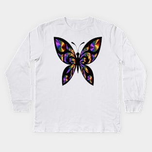 Metalic Butterfly Kids Long Sleeve T-Shirt